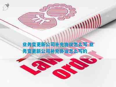 业务变更新公司补充协议怎么写 业务变更新公司补充协议怎么写的