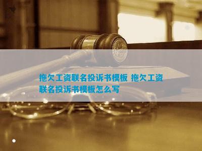 lol比赛押注平台(中国)官方网站拖欠工资联名投诉书模板 拖欠工资联名投诉书模板(图1)