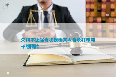 欠钱不还起诉状模板文大全及打印电子版图片