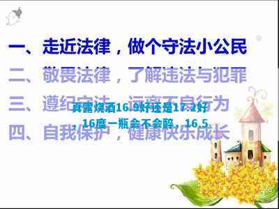 真露烧酒16.9好还是17.2好，16度一瓶会不会醉，16.5